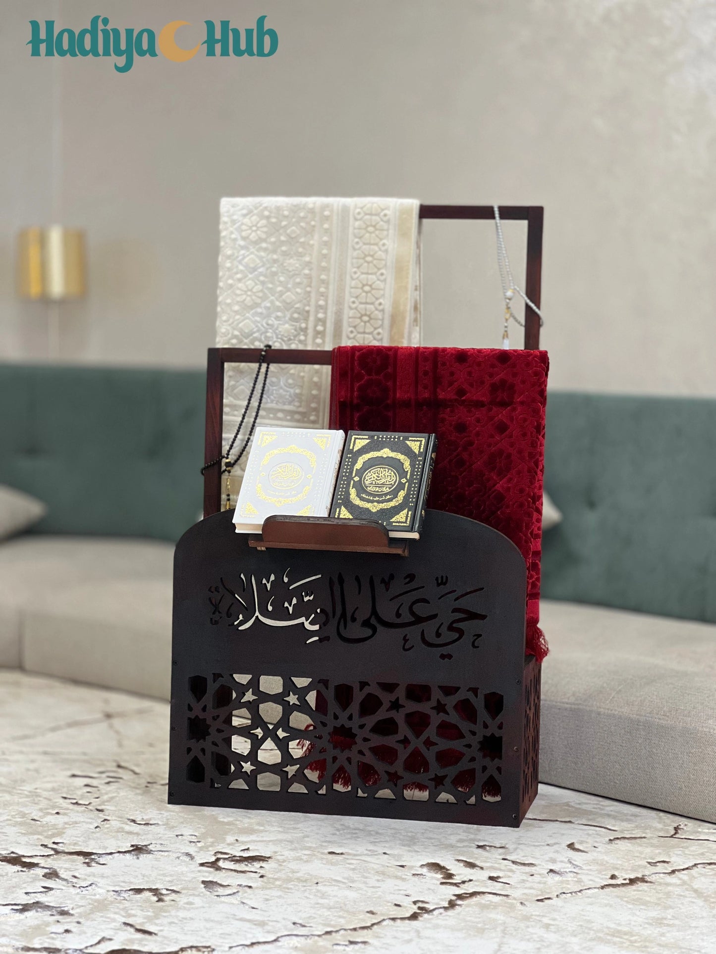 Double Storage for Prayer Mat, Quran Holder & Prayer Beads3
