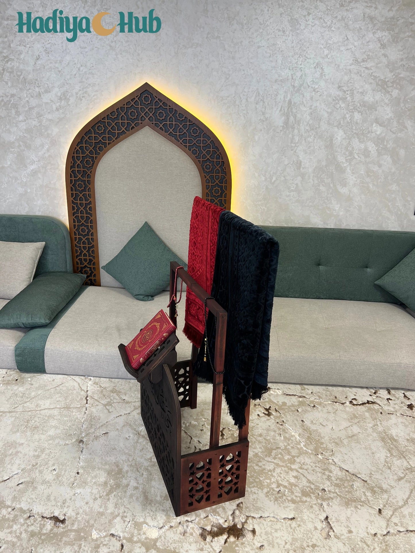 Double Storage for Prayer Mat, Quran Holder & Prayer Beads4